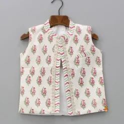 Discount Multicoloured Floral Printed Kurta With Jacket And Dhoti BOY Indian Ethnic Wear | Ethnic Sets