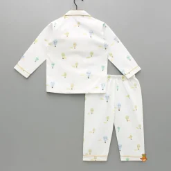 Sale Multicoloured Parachute Printed Notch Collar Sleepwear BOY Sleep Wear | Sleepwear