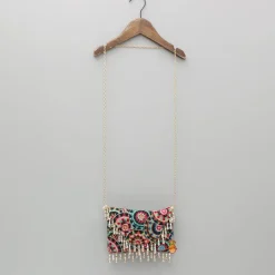Sale Multicoloured Printed And Embroidered Sling Bag Bags