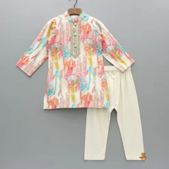 Best Multicoloured Printed Kurta And Pyjama BOY Twinning Sets | Indian Ethnic Wear