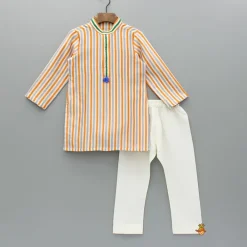 Outlet Multicoloured Striped Kurta And Pyjama BOY Indian Ethnic Wear | Ethnic Sets