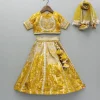 Sale Mustard Chanderi Embroidered Top And Lehenga With Dupatta Ethnic Wear | Lehengas & Ghagras