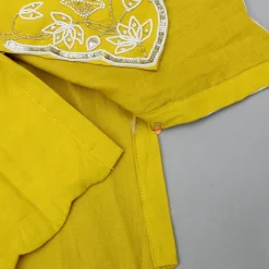Hot Mustard Embroidered Kurti And Palazzo With Dupatta Ethnic Wear | Palazzos & Shararas