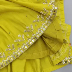 Sale Mustard Embroidered Peplum Top And Sharara Twinning Sets | Ethnic Wear