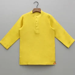 Fashion Mustard Kurta And Multicolour Printed Jacket With Pyjama BOY Twinning Sets | Indian Ethnic Wear