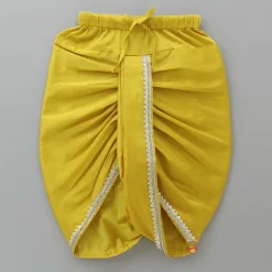 New Mustard Kurta With Printed Flap Attached And Dhoti BOY Indian Ethnic Wear | Ethnic Sets
