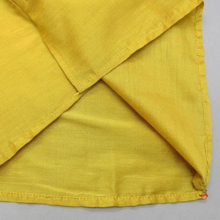 New Mustard Kurta With Printed Flap Attached And Dhoti BOY Indian Ethnic Wear | Ethnic Sets