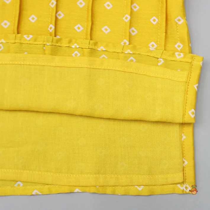 Fashion Mustard Pintuck Detailed Chanderi Kurta And Pyjama BOY Indian Ethnic Wear | Ethnic Sets