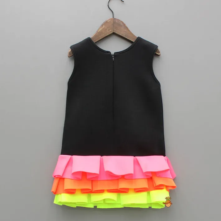 Fashion Neon Frilly Dress With Matching Hair Band Dresses & Sets | Dresses
