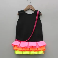 Fashion Neon Frilly Dress With Matching Hair Band Dresses & Sets | Dresses