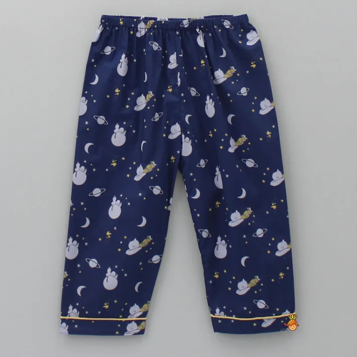 Online Night Theme Printed Blue Sleepwear BOY Sleep Wear | Sleepwear