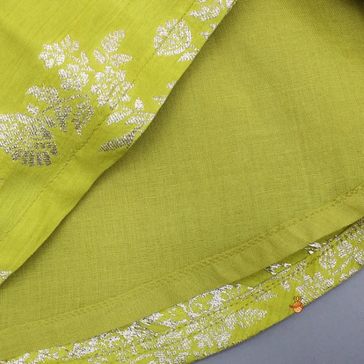 Best Notched Collar Green Top And Dhoti Ethnic Wear | Dhotis & Patialas