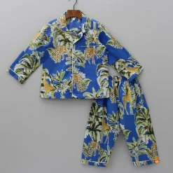 Discount Notched Collar Jungle Theme Printed Sleepwear BOY Sleep Wear | Sleepwear
