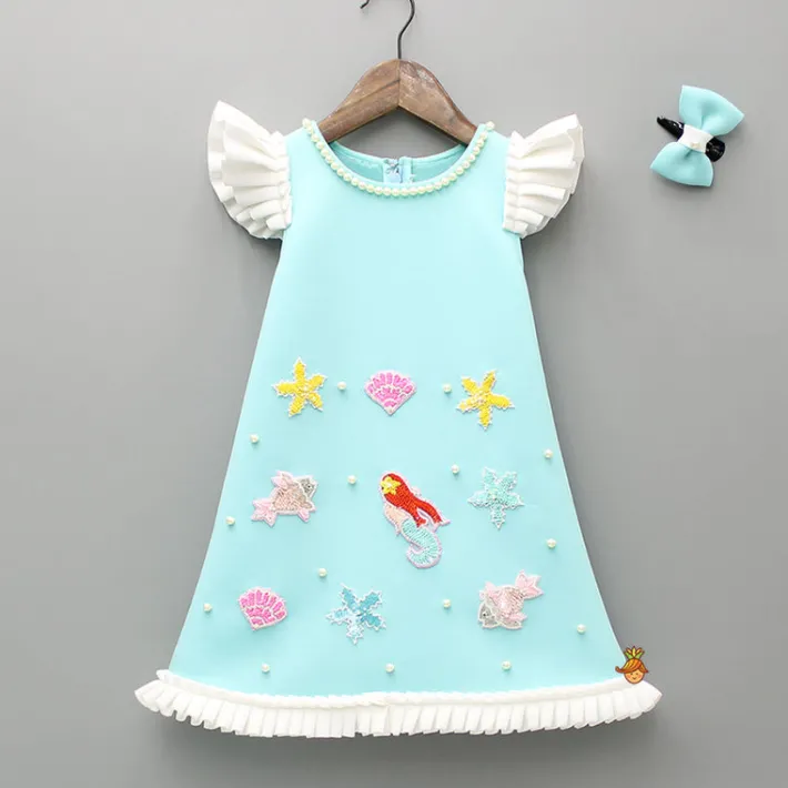 Sale Ocean Themed Blue Dress With Hairclip Dresses & Sets | Dresses