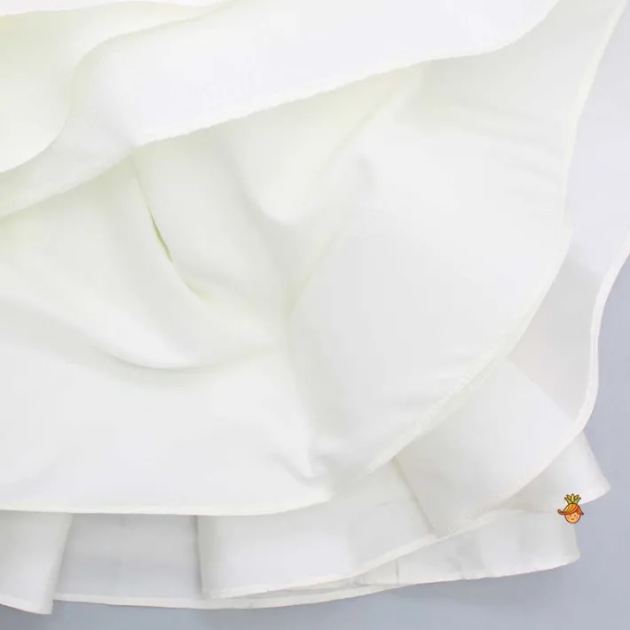 Fashion Off White Candies Embroidered Dress With Contrasting Pink Head Band Dresses & Sets | Dresses