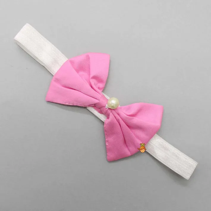 Fashion Off White Candies Embroidered Dress With Contrasting Pink Head Band Dresses & Sets | Dresses