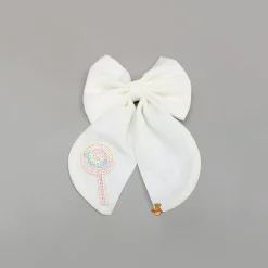 New Off White Candy Embroidered Bowie Hair Clip Hair Accessories | Hair Clips