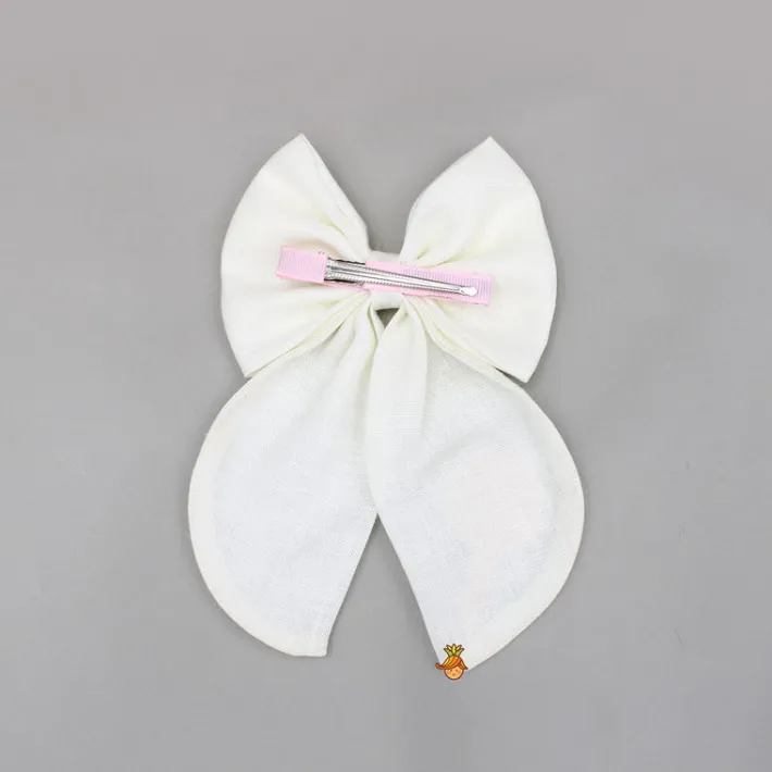 New Off White Candy Embroidered Bowie Hair Clip Hair Accessories | Hair Clips
