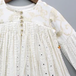 New Off White Embroidered And Embellished Kurti Ethnic Wear | Kurtis & Jumpsuits