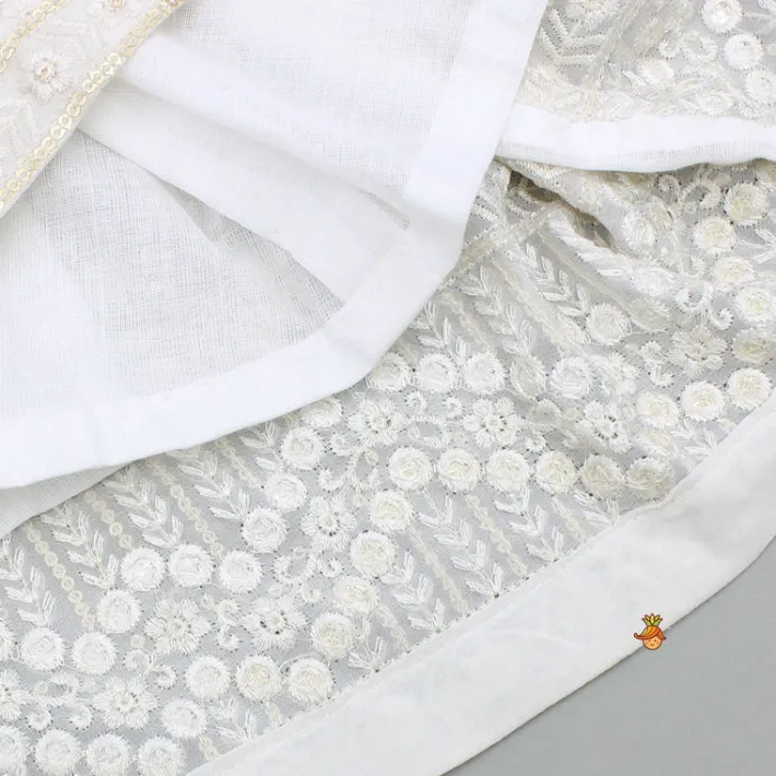Online Off White Embroidered And Embellished Kurti Ethnic Wear | Kurtis & Jumpsuits