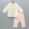 Best Off White Embroidered Kurta And Pyjama BOY Indian Ethnic Wear | Ethnic Sets