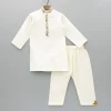 Online Off White Embroidered Kurta And Pyjama BOY Indian Ethnic Wear | Ethnic Sets