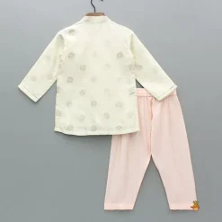 Best Off White Embroidered Kurta And Pyjama BOY Indian Ethnic Wear | Ethnic Sets