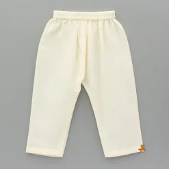 Online Off White Embroidered Kurta And Pyjama BOY Indian Ethnic Wear | Ethnic Sets