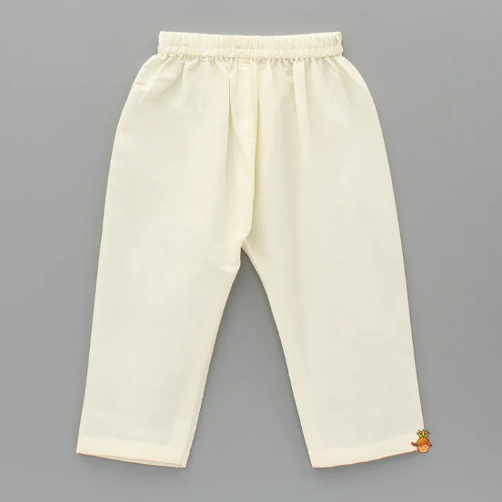 Online Off White Embroidered Kurta And Pyjama BOY Indian Ethnic Wear | Ethnic Sets