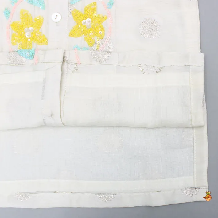 Best Off White Embroidered Kurta And Pyjama BOY Indian Ethnic Wear | Ethnic Sets