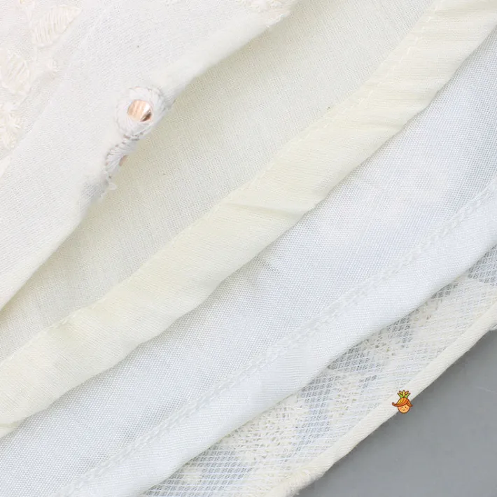 Discount Off White Embroidered Kurti With Sling Bag Ethnic Wear | Kurtis & Jumpsuits