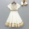 Online Off White Gota Lace Detailed Top And Lehenga With Dupatta Ethnic Wear | Lehengas & Ghagras