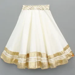 Online Off White Gota Lace Detailed Top And Lehenga With Dupatta Ethnic Wear | Lehengas & Ghagras