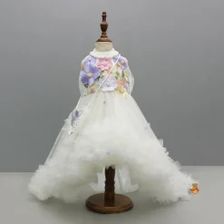 Fashion Off White Halter Neck Embellished Trial Dress With Sling Bag Dresses & Sets | Dresses