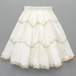 Discount Off White Halter Neck Embellished Top And Lehenga With Dupatta Ethnic Wear | Lehengas & Ghagras