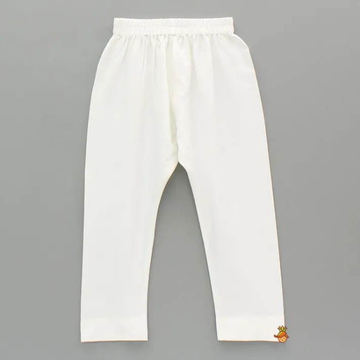 Outlet Off White Kurta And Jacket With Pyjama BOY Indian Ethnic Wear | Ethnic Sets