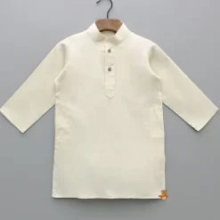 Clearance Off White Kurta With Blue Printed Embroidered Jacket And Pyjama BOY Indian Ethnic Wear | Ethnic Sets