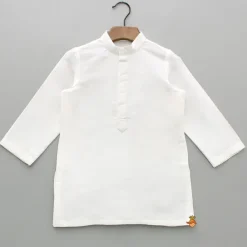 Fashion Off White Kurta With Embroidered Jacket And Pyjama BOY Indian Ethnic Wear | Ethnic Sets