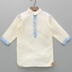 Hot Off White Kurta With Embroidered Stylish Jacket And Pyjama BOY Twinning Sets | Indian Ethnic Wear
