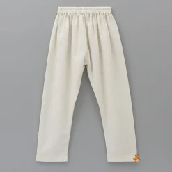 Online Off White Kurta With Front Open Jacket And Churidar BOY Indian Ethnic Wear | Ethnic Sets