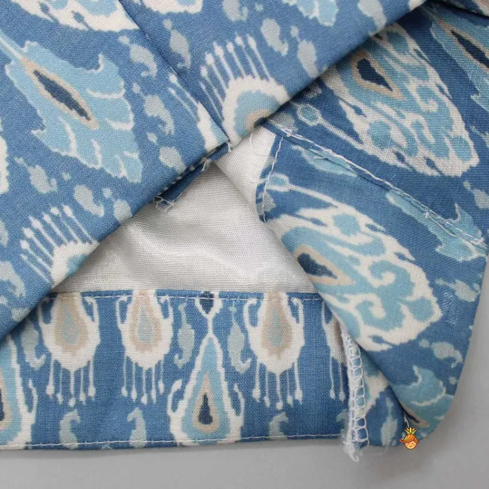 Sale Off White Kurta With Stylish Hem Jacket And Pyjama BOY Twinning Sets | Indian Ethnic Wear
