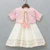 Fashion Off White Kurti With Pink Organza Jacket Ethnic Wear