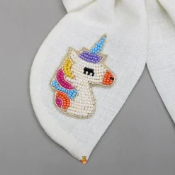 Outlet Off White Multicolour Embroidered Unicorn Bowie Hair Clip Hair Accessories | Hair Clips