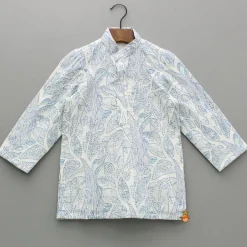 Best Off White Printed Embroidered Kurta And Pyjama BOY Indian Ethnic Wear | Ethnic Sets