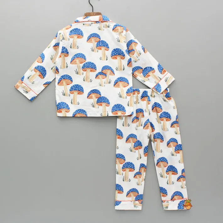 Discount Off White Printed Notch Collar Sleepwear BOY Sleep Wear | Sleepwear