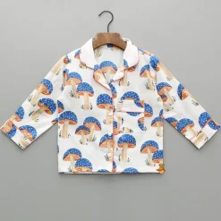 Discount Off White Printed Notch Collar Sleepwear BOY Sleep Wear | Sleepwear