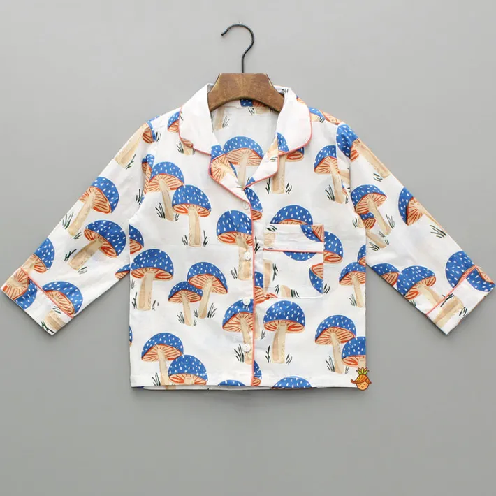 Discount Off White Printed Notch Collar Sleepwear BOY Sleep Wear | Sleepwear
