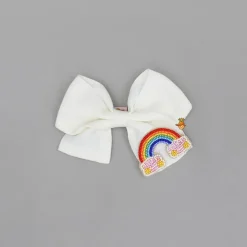 Discount Off White Rainbow Embroidered Bowie Hair Clip Hair Accessories | Hair Clips