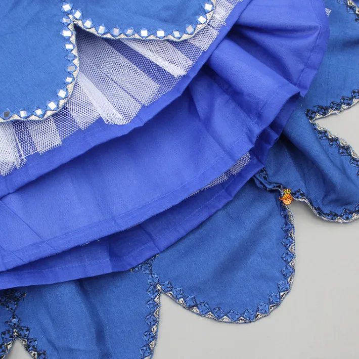 Hot Off White Tie Up Strap Top And Faux Mirror Work Lehenga Ethnic Wear | Lehengas & Ghagras