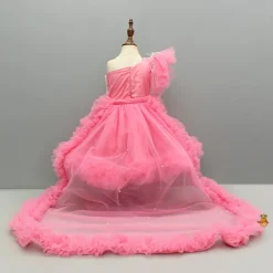 Fashion One Shoulder Embellished Dress With Detachable Trial And Bow With Matching Swirled Bowie Hairclip Dresses & Sets | Dresses
